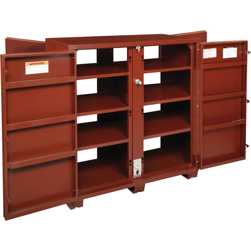 Jobsite Shelf Cabinet, Steel, 63.7 Cubic Feet, Red Groupe Generik