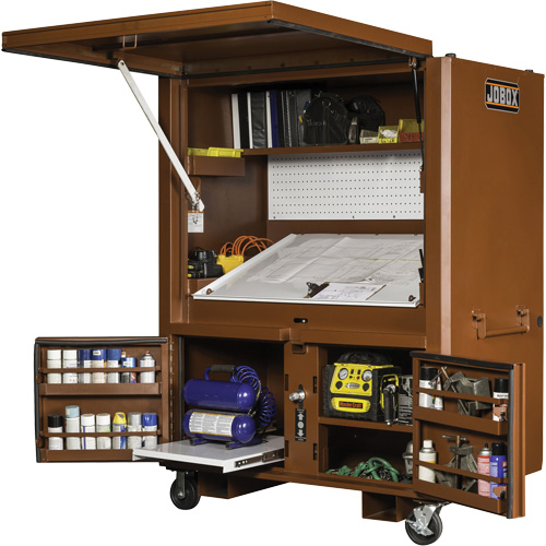 Field Office Jobsite Box, 33" W x 63" D x 80" H, Steel, Red Groupe Generik