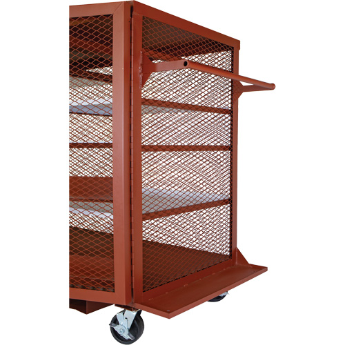 Mobile Mesh Cabinet, Steel, 22 Cubic Feet, Red Groupe Generik