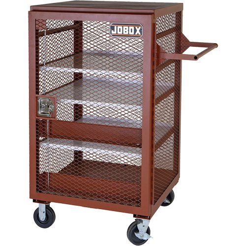 Mobile Mesh Cabinet, Steel, 22 Cubic Feet, Red Groupe Generik
