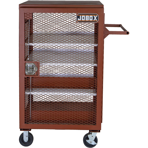 Mobile Mesh Cabinet, Steel, 22 Cubic Feet, Red Groupe Generik