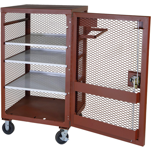 Mobile Mesh Cabinet, Steel, 22 Cubic Feet, Red Groupe Generik