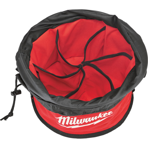 Sac range-tout style parachute, 11-4/5" lo x 11-4/5" la x 11" h, Nylon, Noir/Rouge Groupe Generik