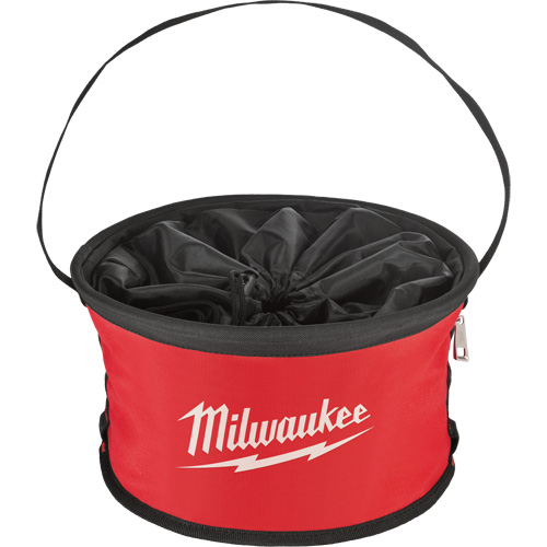 Sac range-tout style parachute, 11-4/5" lo x 11-4/5" la x 11" h, Nylon, Noir/Rouge Groupe Generik