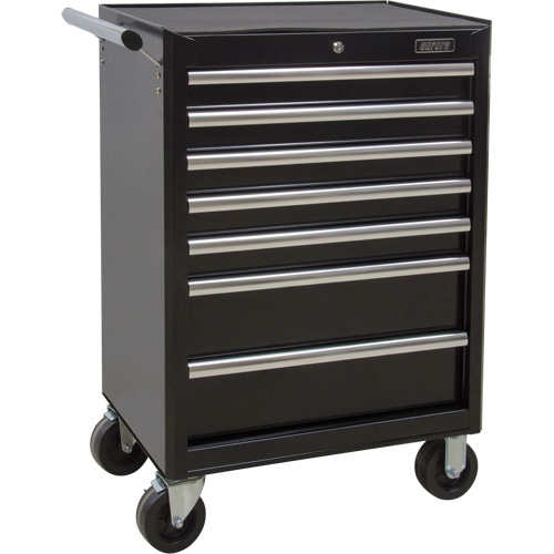 Chariot &agrave; outils industriel, 7 tiroirs, 27" la x 18-3/4" p x 39" h, Noir Groupe Generik