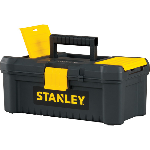 Coffre &agrave; outils avec plateau Essential, 12-1/2" la x 7-3/8" p x 5-1/8" h, Noir/Jaune Groupe Generik