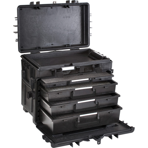 Coffre &agrave; outils mobile avec tiroirs, 4 tiroirs, 22-4/5" la x 15" p x 18" h, Noir Groupe Generik