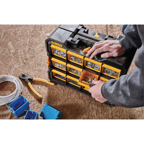 Organisateur Flip-Bin, 3-7/8" la x 17-3/4" p x 13-7/8" h, Noir/Jaune Groupe Generik