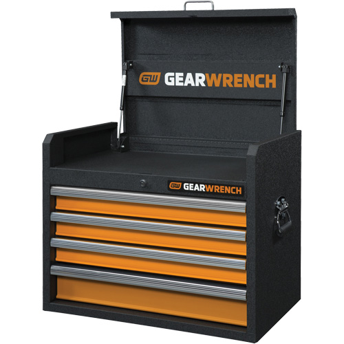GSX Series Tool Chest, 26" W, 4 Drawers, Black/Orange Groupe Generik