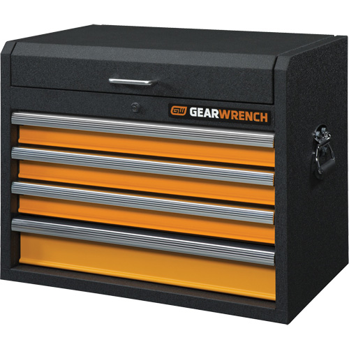 GSX Series Tool Chest, 26" W, 4 Drawers, Black/Orange Groupe Generik
