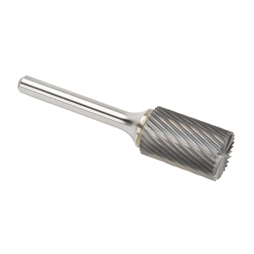 CLEVELAND Solid Carbide Burrs - Cylinder Shape with End Cut, SB-6, 3/5" Dia., 1/4" Shank, 24.4 mm Depth of Cut Groupe Generik