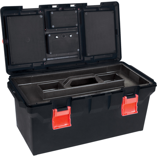 Coffres &agrave; outils en plastique, 22" la x 11" p x 10-1/2" h, Noir Groupe Generik