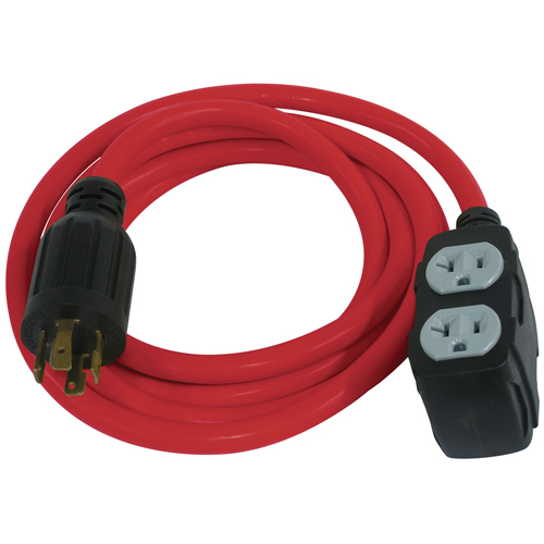 Rallonge pour g&eacute;n&eacute;ratrice, SJTW, AWG 12/3, 30 A, 4 prise(s), 10' Groupe Generik