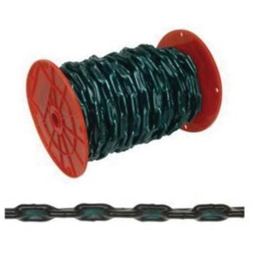 Chaîne droite avec gaine verte, Acier &agrave; faible teneur en carbone, 2/0 x 60' (18,3 m) l, Charge d'utilisation 520 lb (0,26 tonne) Groupe Generik