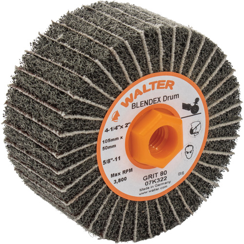Tambours de finition Two-In-One ALLSTEEL, 4-1/4" dia. x 2" la, 5/8"-11 Arbre, Grain 80 Groupe Generik