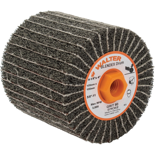 Tambours de finition Two-In-One ALLSTEEL, 4-1/4" dia. x 4" la, 5/8"-11 Arbre, Grain 80 Groupe Generik