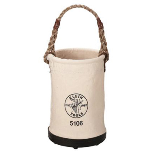 Straight-Wall Bucket, 14" H, Canvas, Beige Groupe Generik