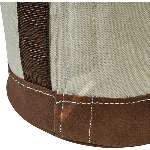 Sceau &agrave; fond en cuir, 17" h, Toile, Blanc Groupe Generik