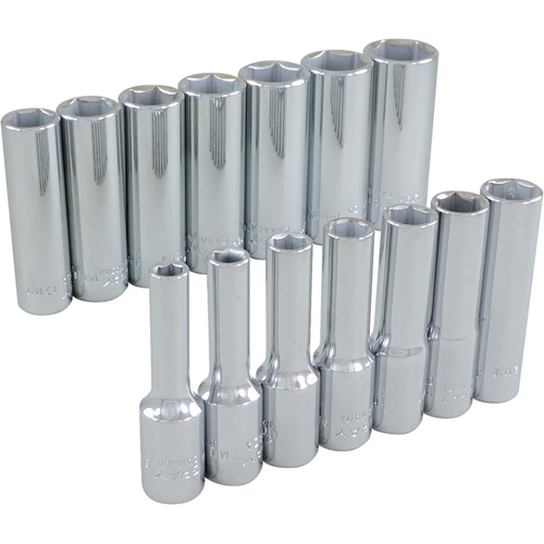 Jeu de douilles, 14 Mcx, Prise de 3/8", Profond Groupe Generik