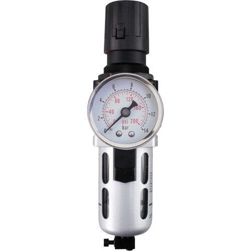 Modular Air Filter/Regulator (Gauge Included), 3/8" NPT, 145 PSI, 1.08 fl. oz. Capacity Groupe Generik
