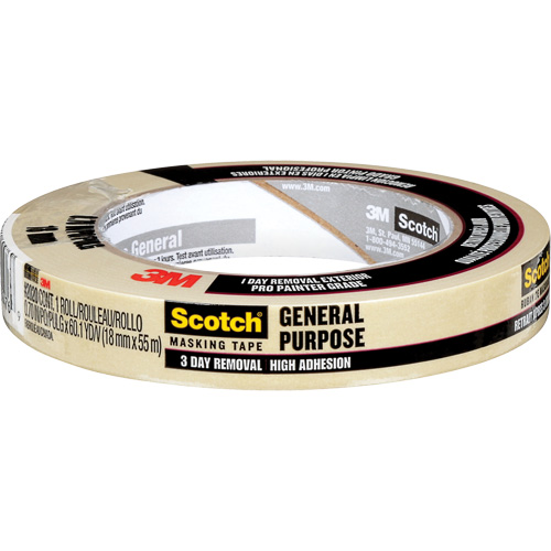Ruban-cache Scotch pour entrepreneurs 2020, 18 mm (3/4") x 55 m (180'), Beige Groupe Generik