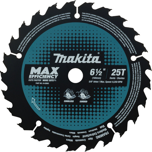 Lame de scie circulaire efficacit&eacute; maximale, 6-1/2", 25 dents, Pour Stratifi&eacute;/Bois Groupe Generik