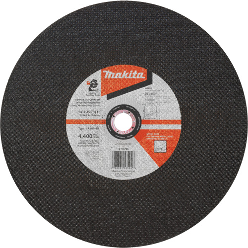 Abrasive Cut-Off Wheel, 14" x 3/32", 1" Arbor, Type 1, Aluminum Oxide, 4400 RPM Groupe Generik