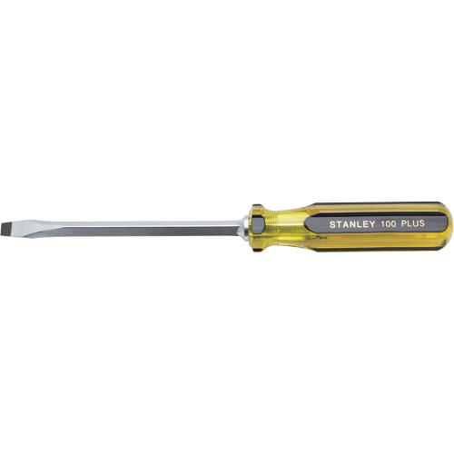 100 PLUS&reg; Standard Slotted Tip Screwdriver, 5/16" Tip, Square, 11-1/8" L, Plastic Handle Groupe Generik