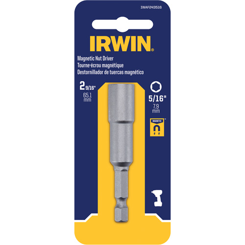 Tourne-&eacute;crou, Embout 5/16", Prise 1/4", 2-9/16" lo, Magn&eacute;tique Groupe Generik