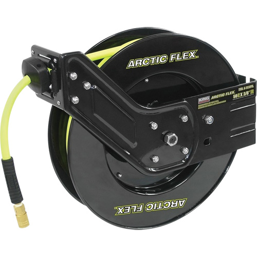 Retractable Hose Reel with Hybrid Polymer Hose, Air, 3/8" x 50', Single Hose, 300 psi Groupe Generik