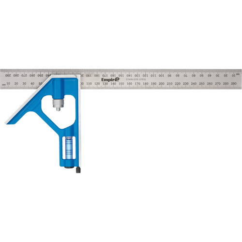 True Blue&reg; Combination Square, 12" L, Stainless Steel, Plain Groupe Generik