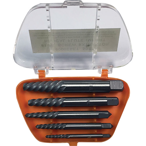Jeu d'extracteurs de vis avec forets DRILLCO, Carbure, 5 Morcea Groupe Generik
