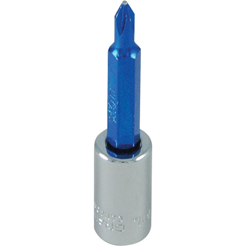 Douille tournevis &agrave; embout bleu, Phillips, #1, Prise 1/4" Groupe Generik