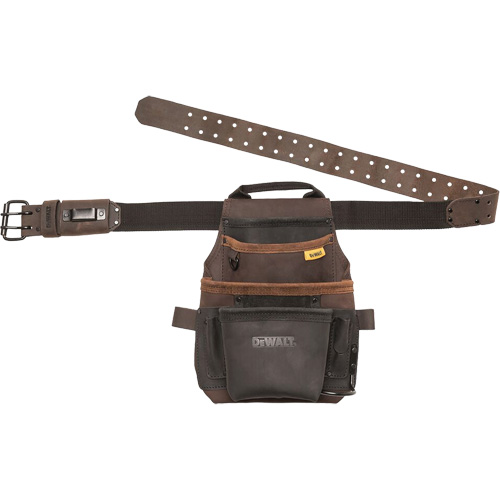 Poche &agrave; outils et ceinture, Porte-outil multiple, Cuir, 12 Poches Groupe Generik