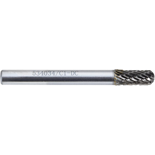 C1-DC JET-KUT GP Round Nose Shape Carbide Bur, 1/4" Dia. Groupe Generik