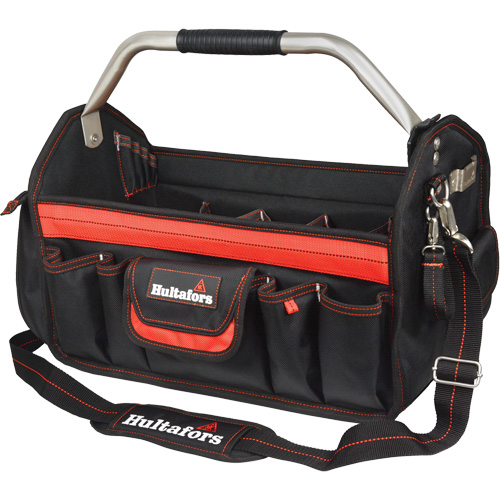 Porte-outils de 18" &agrave; dessus ouvert, Polyester balistique, Noir/Rouge Groupe Generik