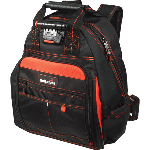 Sac &agrave; dos &agrave; outils &eacute;clair&eacute;, Noir/Rouge, Balistique/Polyester Groupe Generik