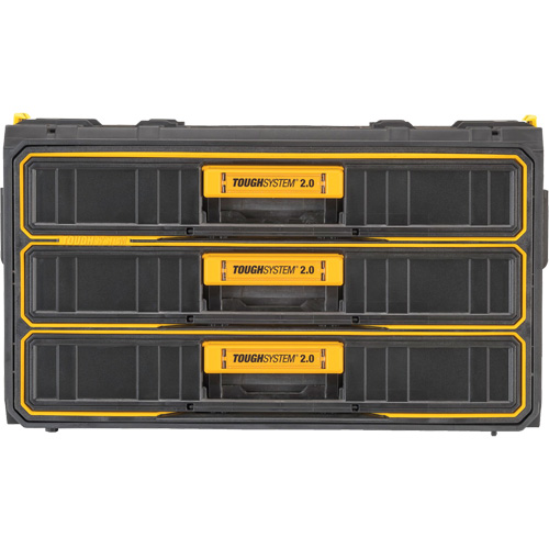 ToughSystem&reg; 2.0 Three-Drawer Unit, 21-4/5" x 12-3/10" x 12-3/5", Black/Yellow Groupe Generik