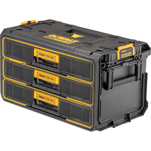 ToughSystem&reg; 2.0 Three-Drawer Unit, 21-4/5" x 12-3/10" x 12-3/5", Black/Yellow Groupe Generik