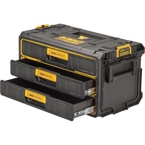 ToughSystem&reg; 2.0 Three-Drawer Unit, 21-4/5" x 12-3/10" x 12-3/5", Black/Yellow Groupe Generik