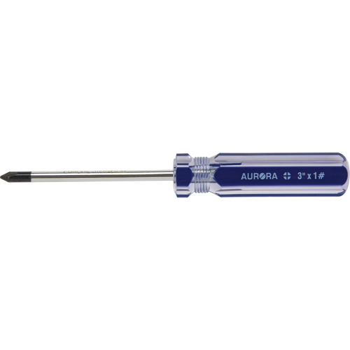 Tournevis Philips bleu transparent avec bandes, #1, Prise Plastique Groupe Generik