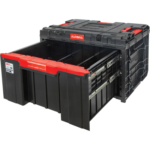 Arx&reg; Single Drawer Toolbox, 11-1/5" W x 18-3/10" D x 9-1/10" H, Black/Red Groupe Generik
