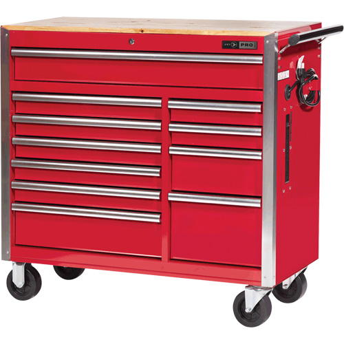 PRC4211 Armoire roulante de s&eacute;rie Pro, 11 tiroirs, 42" la x 18" p x Rouge Groupe Generik