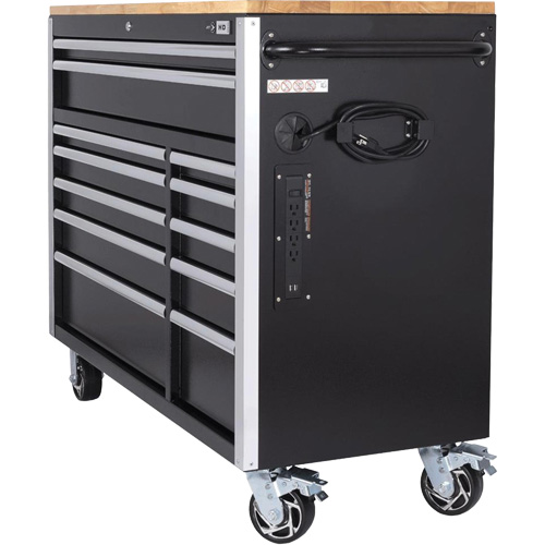 HDRC5212 HD Series Roller Cabinet, 12 Drawers, 51-1/4" W x 21" D x 40-3/10" H, Black Groupe Generik
