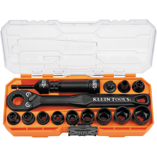 KNECT Essential Pass Through Impact Socket Set, 28 Pcs, Impact, 3/8" Drive Size Groupe Generik