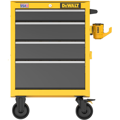 Coffre &agrave; outil roulant robuste, 4 tiroirs, 26" la x Jaune Groupe Generik