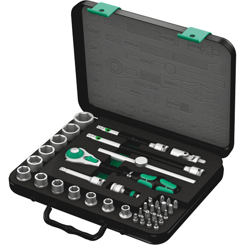 8100 SB 4 Zyklop Speed Ratchet Set, 38 Pcs, 3/8" Drive Size Groupe Generik