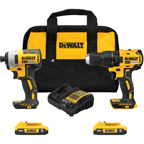 Drill & Impact Driver Combo Kit, Lithium-Ion, 20 V Groupe Generik