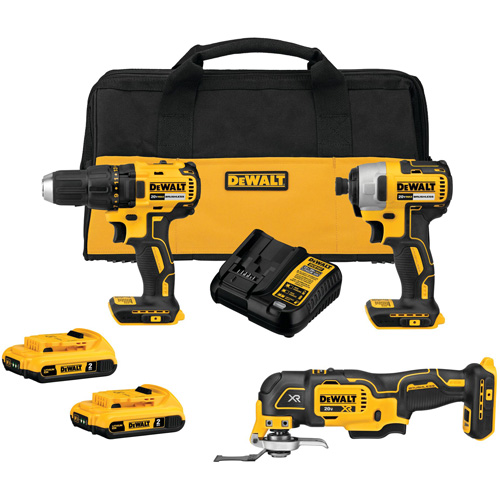 Brushless Cordless 3-Tool Combo Kit, Lithium-Ion, 20 V Groupe Generik