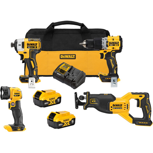 XR&reg; Brushless Cordless 4-Tool Combo Kit, Lithium-Ion, 20 V Groupe Generik